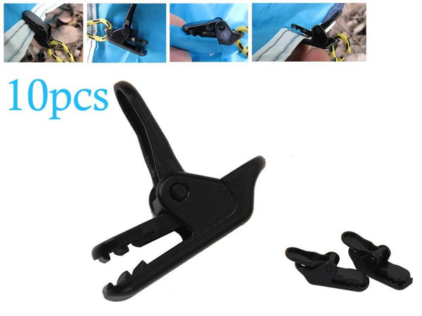 10pcs Black Plastic Versatile Tent Clips