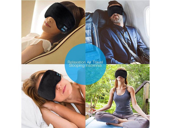 Black Wireless Bluetooth Memory Foam Headset Eye Mask