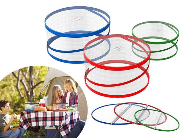 Pop Up Food Covers Flies and Bugs Resist Mesh Cover Pack of 3