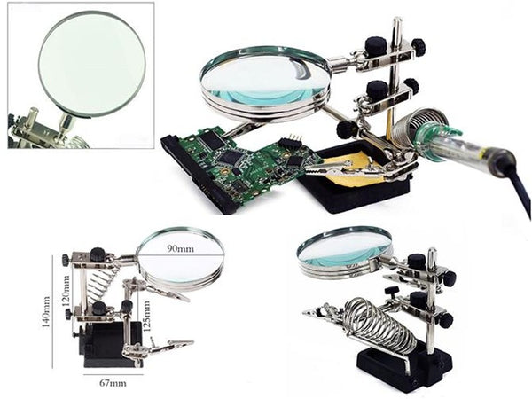 Workstation Magnifier Glass with Alligator Clamps