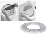Soft and Warm Fabric Toilet Seat Cover-Light Grey