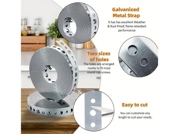 Galvanized Metal Pipe Strap for Downpipe, Fence, Garden