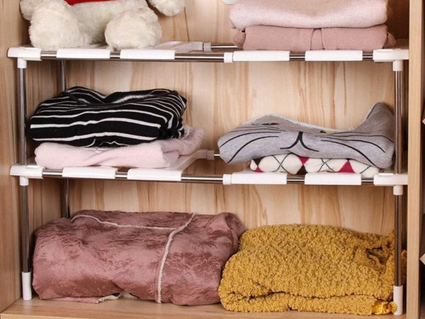 2 Tiers Under Sink Expandable Shelf Organizer Shelves