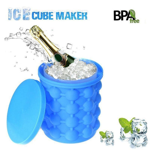 Ice Cube Maker Silicone Ice Bucket Space Saving Ice Tray