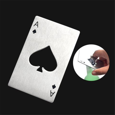 Poker Card Beer Wine Bottle Opener Stainless Steel