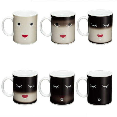 Magic Color Changing Smile Face Print Tea Coffee Cup