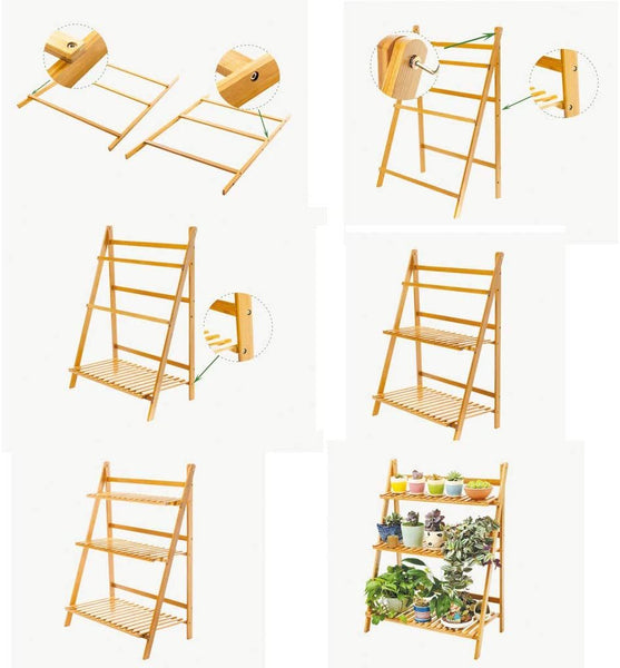 3 Tier Foldable Bamboo