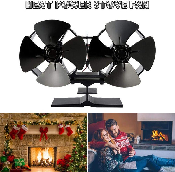 8 Blades Double Head Fireplace Fan