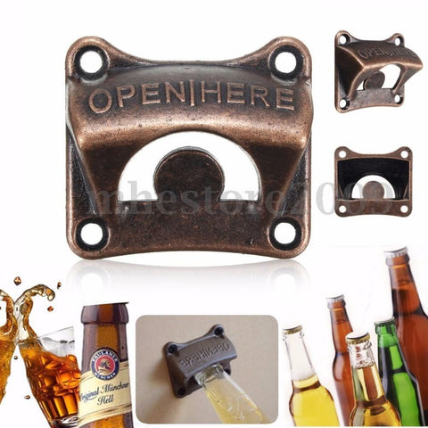 Bronze Vintage Rustic Wall Mounted Beer Bottle Opener