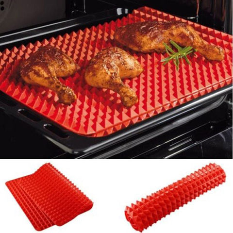 Pyramid Non Stick Fat Reducing Silicone Baking Tray Sheets