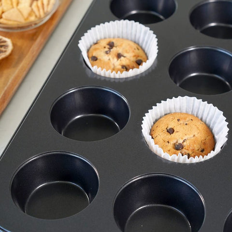 12 Cavity Muffin Bun Baking Pan Non Stick Mould