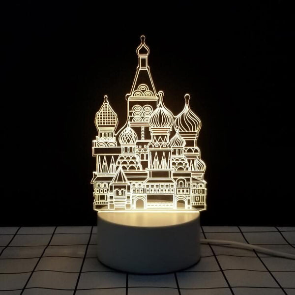 3D USB LED Night Light Creative Illusion Lamp Desk Gift