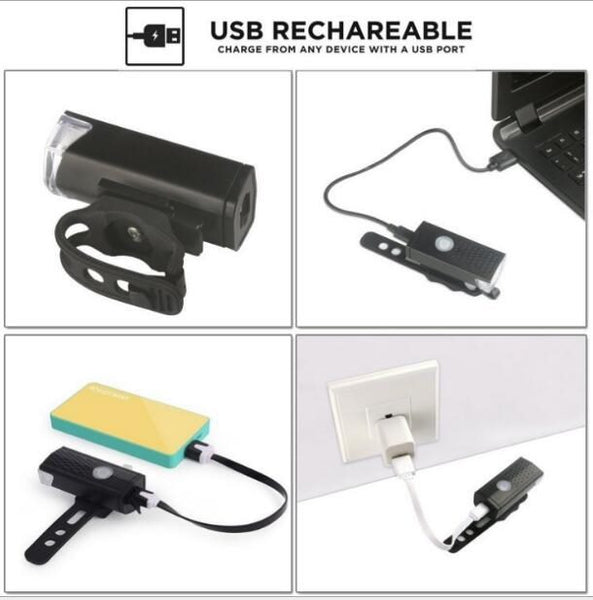 Bicycle LED Front Lamp USB Rechargeable Head Light