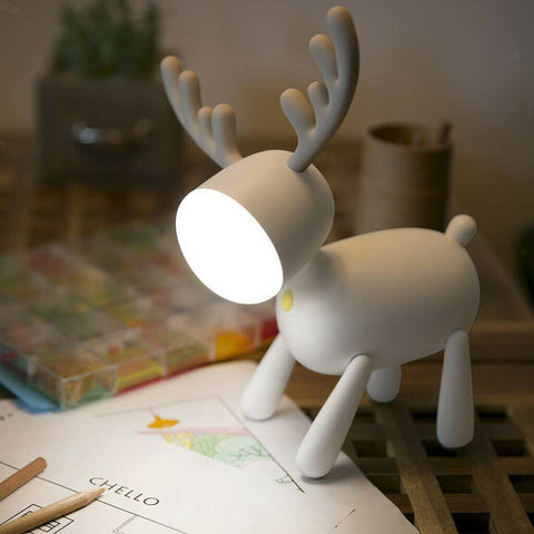 LED Night Light Reindeer Cartoon Bedroom Table Lamp