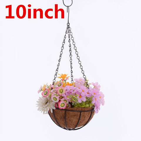 Coconut Basket Flower Pot Garden Metal Frame Hanger