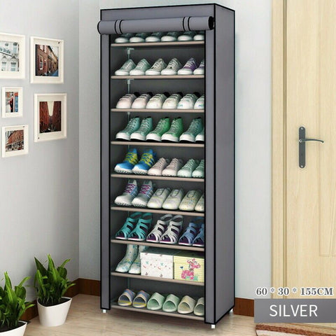 Dustproof 10 tier shoes cabinet organiser