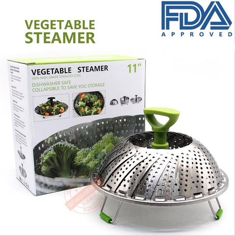 Stainless Mesh Folding Food Dish Vegetable Steamer