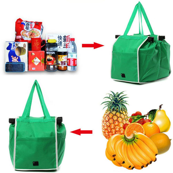 Reusable Grocery Clip-To-Cart Supermarket Shopping Bag