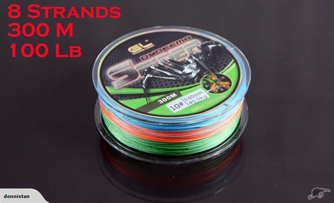 8 Strands 300M 100LB High Strength Braid Multicolour