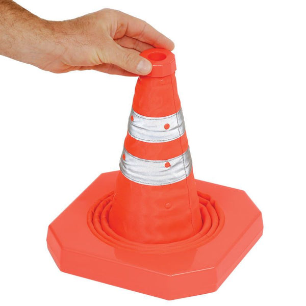 Collapsible Safety Cone with LED Lights 50cm