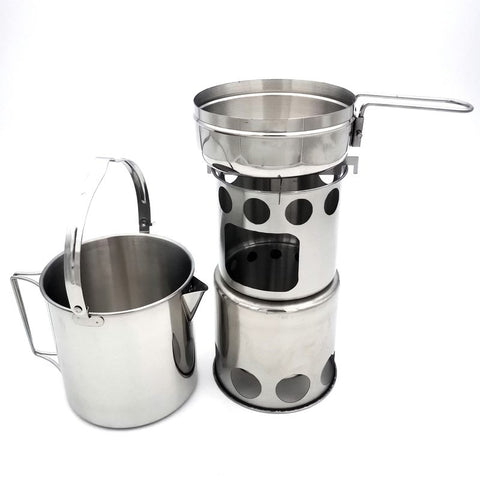 Camping Burner Cookers Stove Pot Combination