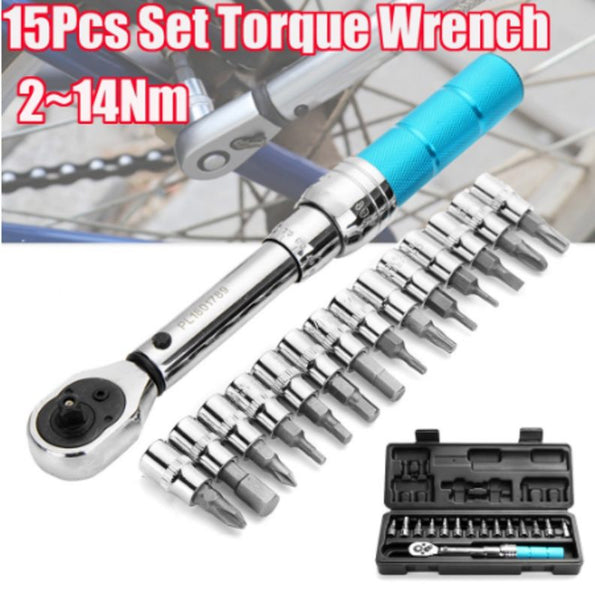 Torque Wrench 1/4" 2-14Nm Bicycle Bicycle Repair Tools Kit