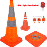 Collapsible Safety Cone with LED Lights 50cm