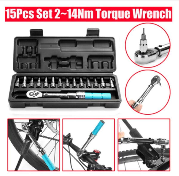 Torque Wrench 1/4" 2-14Nm Bicycle Bicycle Repair Tools Kit