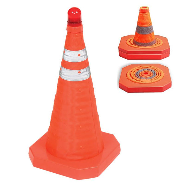 Collapsible Safety Cone with LED Lights 50cm