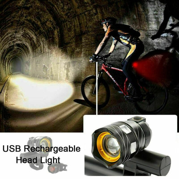 USB Bike Light Rechargeable LED Bicycle Front Rear