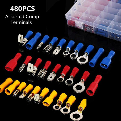 480pcs Electrical Wire Terminal Crimp Connectors