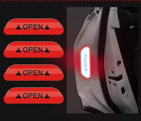 Door Opening Safety Warning Sticker X 4