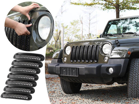 Front Mesh Grille Insert for Jeep Wrangler - 7PCS