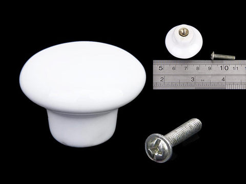 White Round Ceramic Handel Knob Cabinet Pull Knob