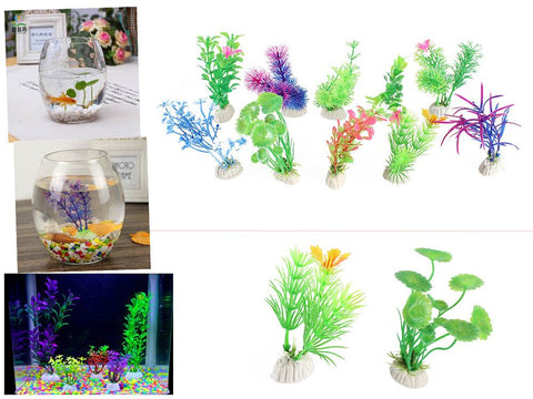 10 x Aquarium Artificial Plant Fish Tank Plant (Varied Styles)