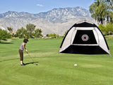 Golf Practice Hetting Cage Net + Mat Bundle