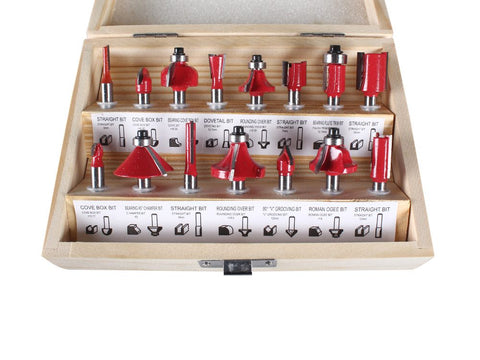 Router Bits 15PCS 1/4" Shank Router Bit Set