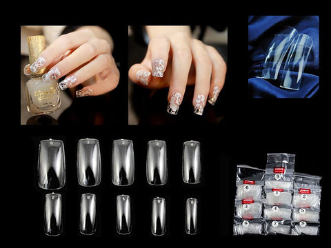 False Nail Art Tips Clear 500pcs