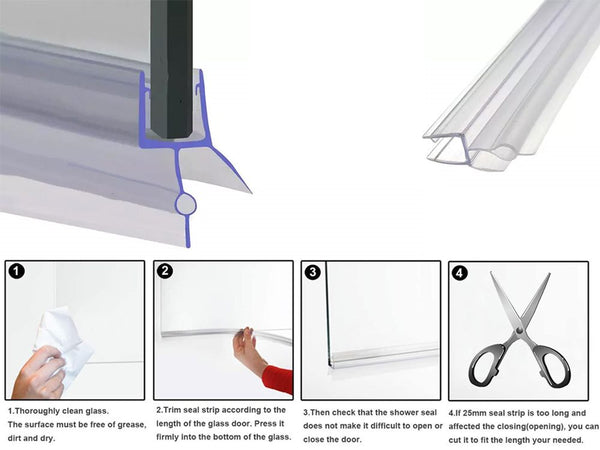 Bathroom Shower Glass Door Seal Strip 70CM