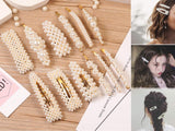 Pearl Hair Clips x 12