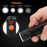 Waterproof LED Flashlight Alloy USB Torch Lamp