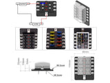 12V 10 Way Blade Fuse Box w