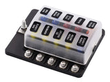 12V 10 Way Blade Fuse Box w