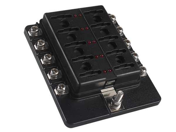 12V 10 Way Blade Fuse Box w