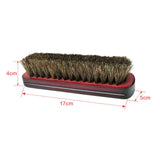 Shoe Shine Buffing Brush Horse Hair Wood Handle