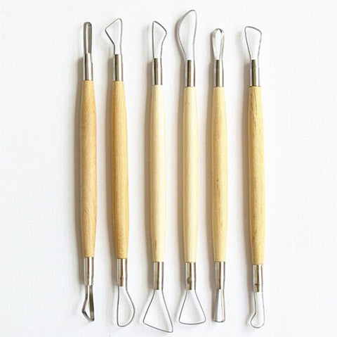 6pcs Pottery Clay Ribbon Cutter Carving Sculpture Tool Set