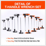 16pcs T-Handle Hex Key