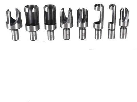 8pcs Wood Plug Cutter Drill Bits 5/8" 1/2" 3/8" 1/4"