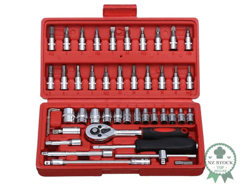 1/4" Ratchet Socket Wrench Set 46PCS