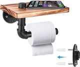 Wooden Phone Shelf Toilet Paper Roll Holder